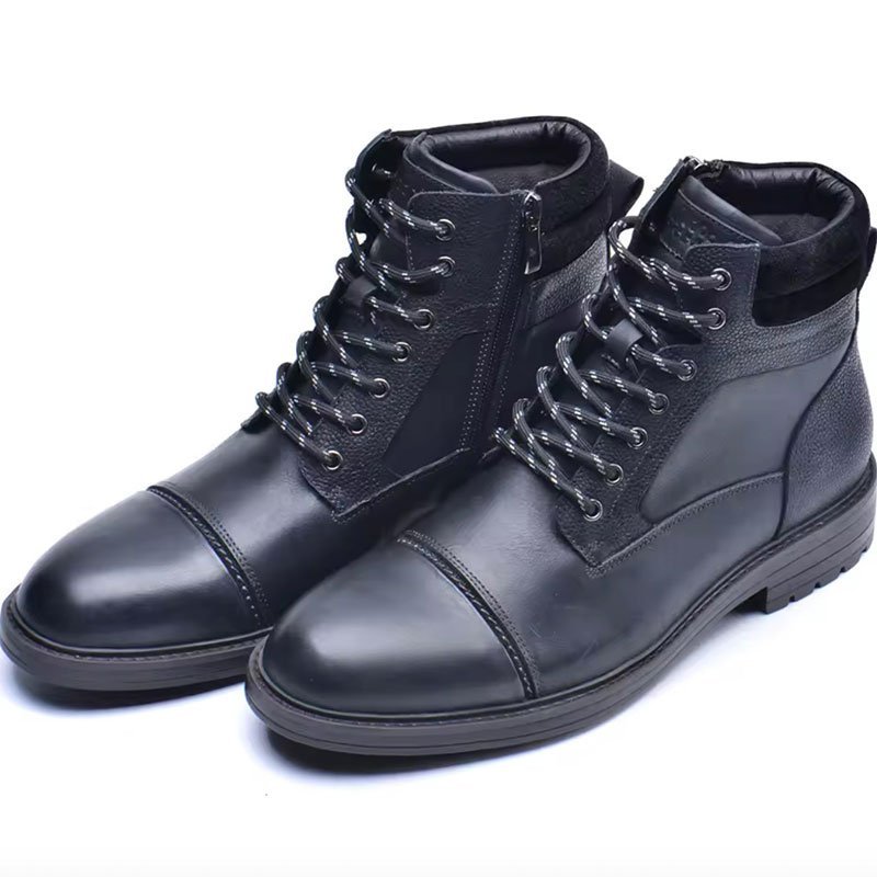 Bottes Gentleman à lacets en cuir vintage, fermeture éclair – Image 5